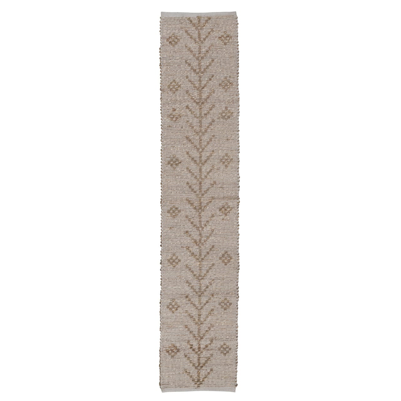 Hello Honey® 72" Natural Two-Sided Seagrass & Cotton Table Runner